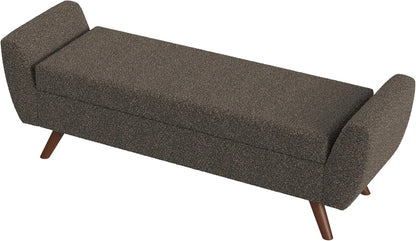 HomePop Modern Storage Bench with Wood Legs Home Décor|Bench with Storage for Living Room & Bedroom