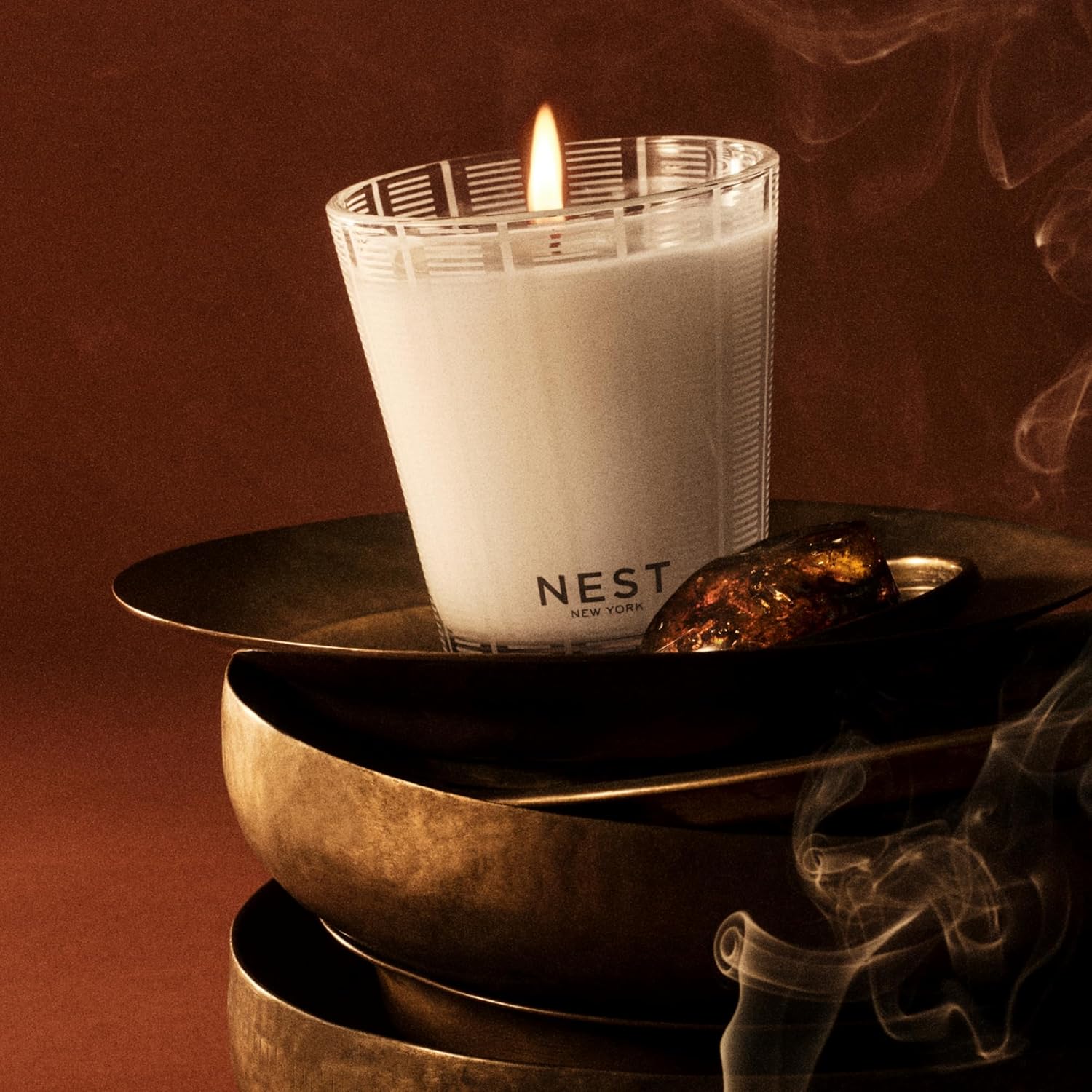 NEST New York Scented Classic Candle, Moroccan Amber - 8.1 oz - Up to 60-Hour Burn Time - Reusable