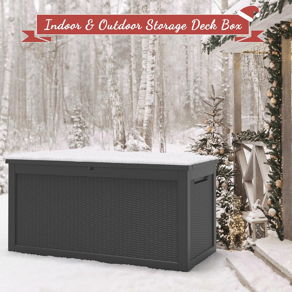 NUNU LAB 260 Gallon Outdoor Storage Box,Resin Large Sturdy Deck Box, Backyard Outside Storage Box