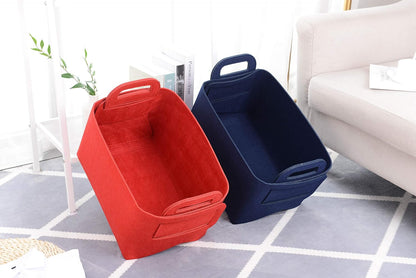 Storage Basket Felt Storage Bin Collapsible& Convenient Box Organizer with Carry Handles for Office