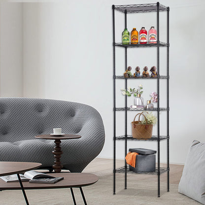 FDW 6 Tier Wire Shelving 17L x 12W x 64H Pantry Shelves Storage Rack Shelving Units Adjustable