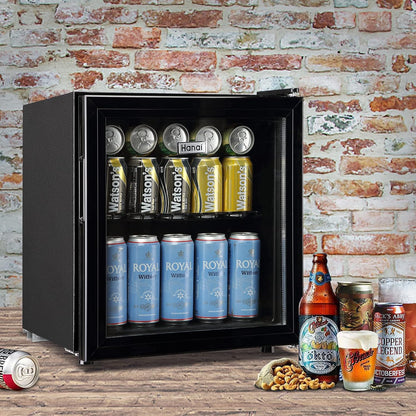 WANAI Mini Fridge Cooler 60Cans Beverage Refrigerator Glass Door Beverage Cooler for Beers Wine