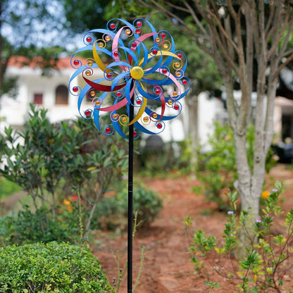DREAMYSOUL Wind Spinners Outdoor, 20 Inches Dia Extra Large Metal Wind Spinner, Colorful Windmills
