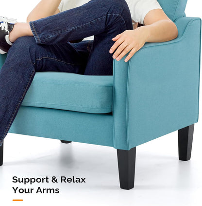 VINGLI Accent Chairs for Living Room Mid Century Modern Chair Sofa Chair Upholstered Arm Chair with