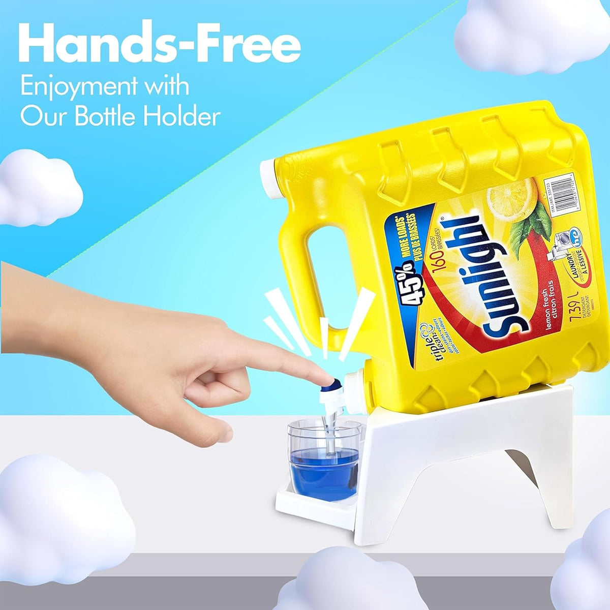 TidyFriend 3 Pack Laundry Detergent Dispenser with Tray & Strap, Laundry Soap Dispenser with