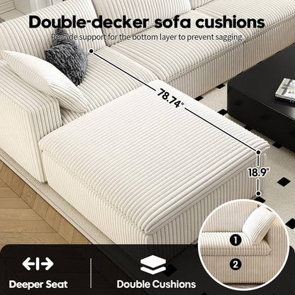 157.5" Cloud Couch Oversized Modular Sectional Sofa for Living Room,Modern Sofa with Deep Seat，8
