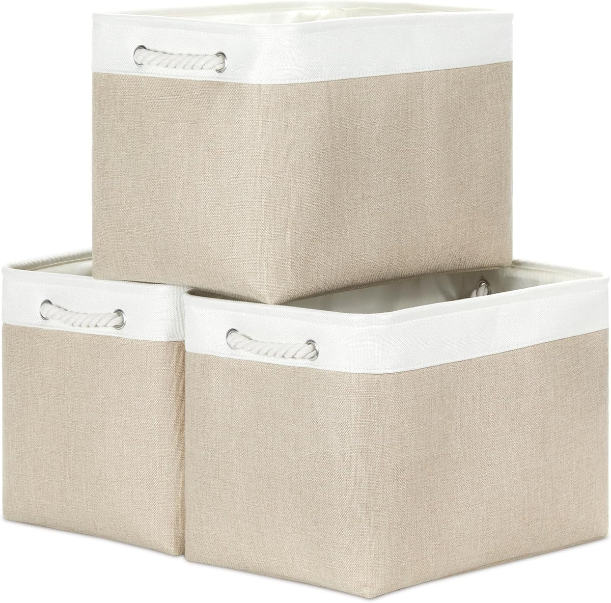 Bidtakay Large Storage Baskets for Organizing Fabric Closet Organizers Storage Bins with Handles