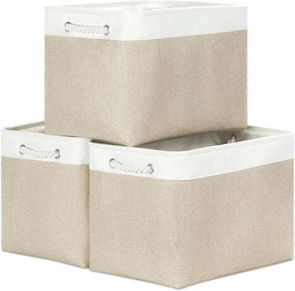 Bidtakay Large Storage Baskets for Organizing Fabric Closet Organizers Storage Bins with Handles