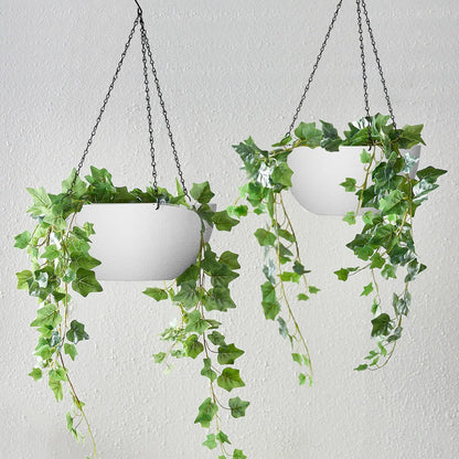 WOUSIWER 13 inch 2Pack Large Hanging Planters for Outdoor Indoor Plants with Drainage Holes and