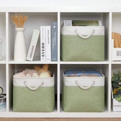 Bidtakay Large Fabric Baskets for Organizing [3-pack] Closet Organizers and Storage Baskets for