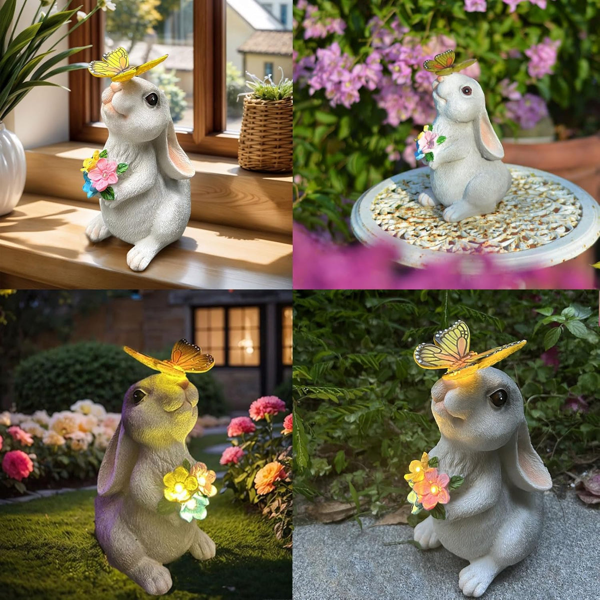 YODY Solar Garden Statues Outdoor Decor- Yard Decorations for Patio, Balcony, Backyard, Lawn