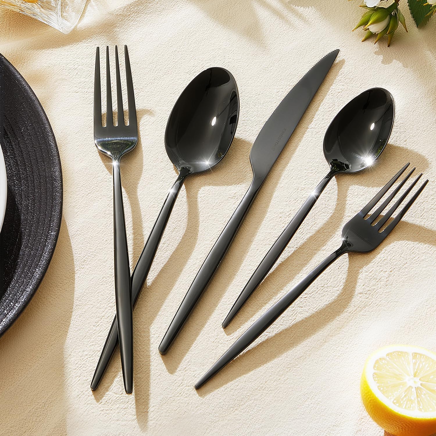 KINGSTONE Silverware Set, 20-Piece Flatware Set Cutlery Set Premium 18/10 Stainless Steel