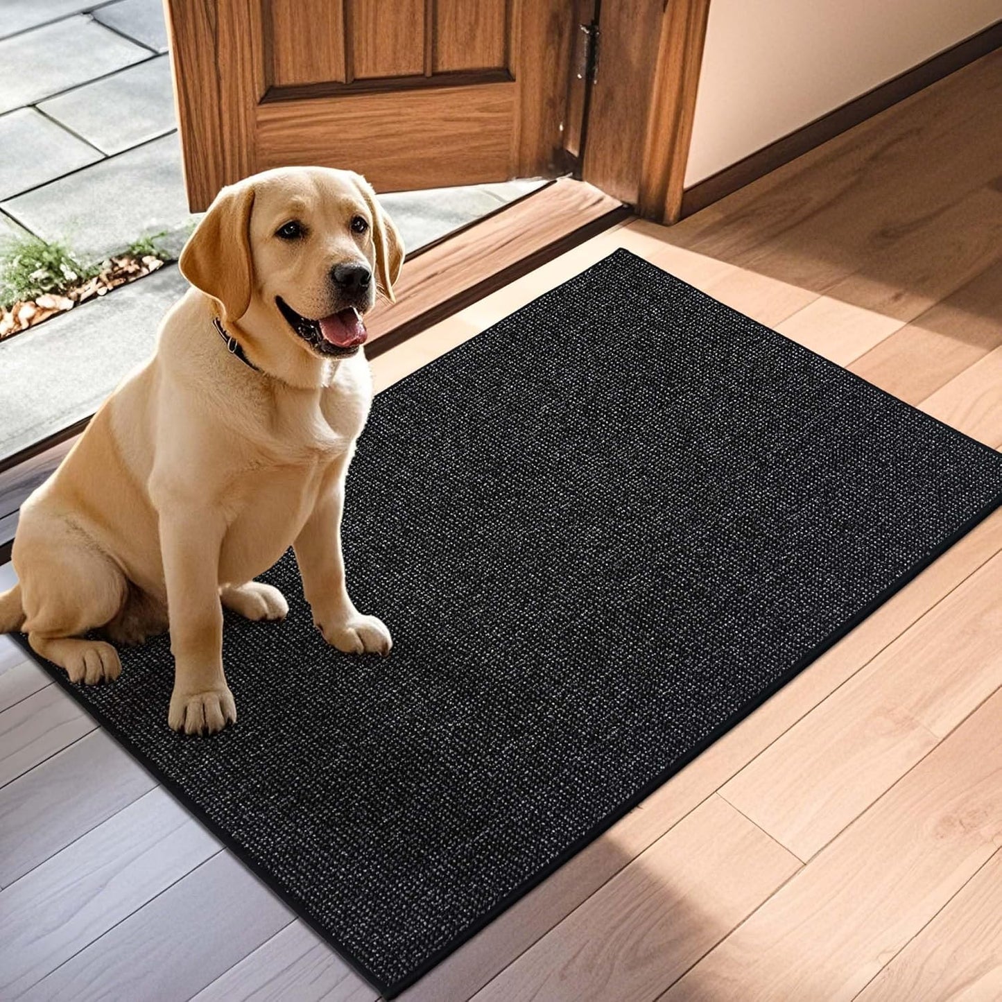 JSEI Dirt Trapper Door Mat 32"x48" Non-Slip Washable Entrance Mat, Dog Doormats, Absorbent &