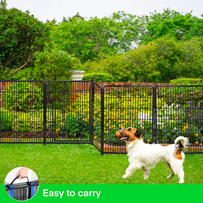32 in(H) Garden Fence, 4 Panels Total 8.9 Ft(L), 21 in Wide Low Threshold Gate, Temporary Fence for