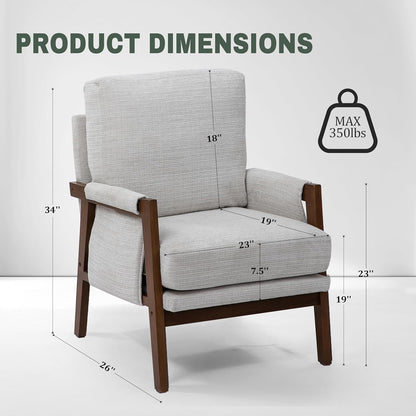Modern Accent Chair for Living Room Mid Century Arm Chair Upholstered Bedroom Chair Comfy Lounge