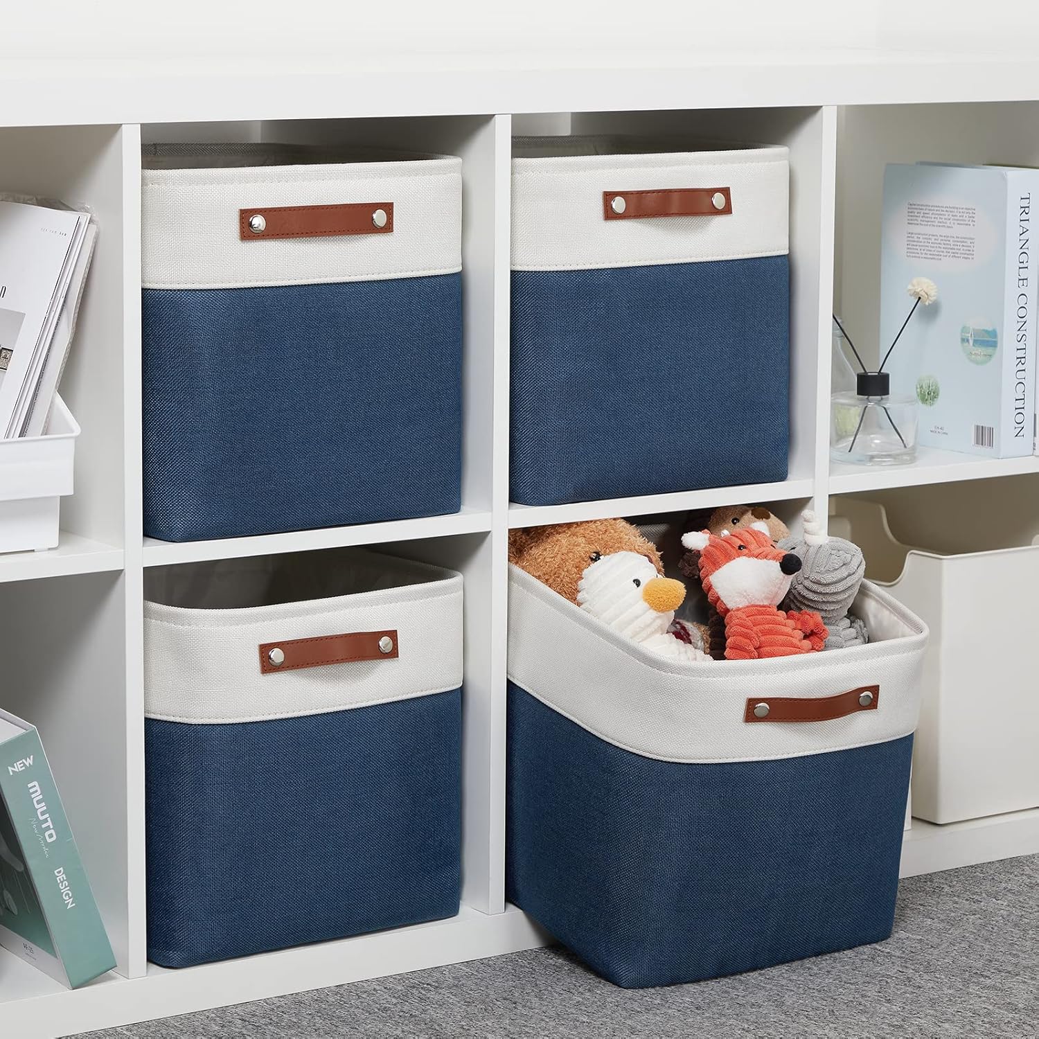 DULLEMELO Foldable Storage Cubes 12 x 12 Organizer Bins,Canvas Storage Bins Empty Gift Baskets for