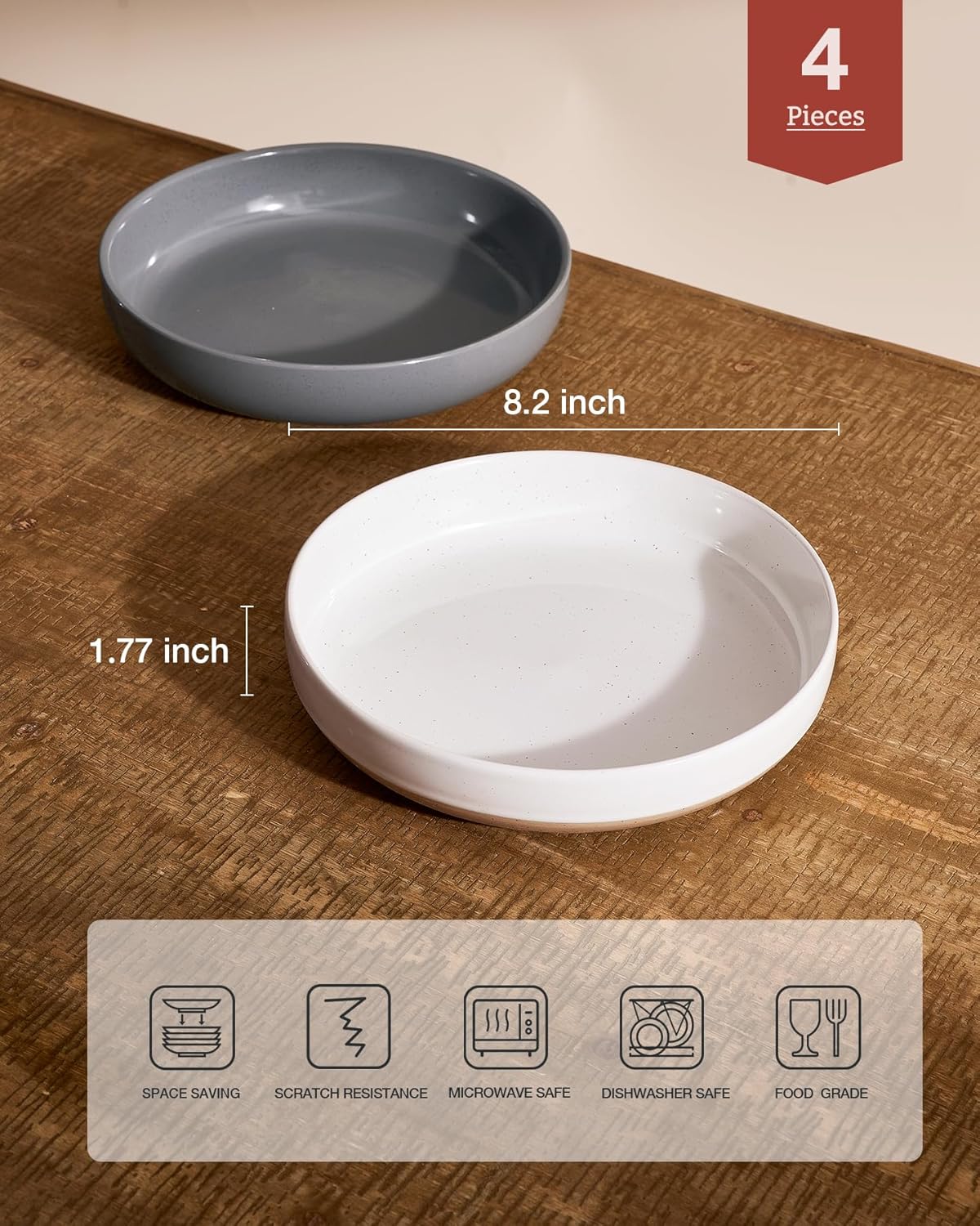 famiware Milkyway 33 oz Bowl Set, Pasta Bowls Set of 4, Salad Bowls, Double Reactive Glaze, Sturdy