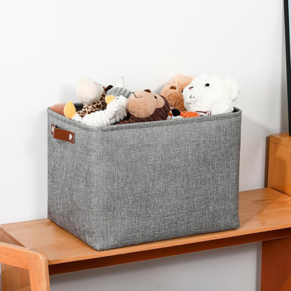 DULLEMELO Large Storage Baskets, 3 Pack Foldable Storage Baskets Bins for Colthes Organizer, Fabric