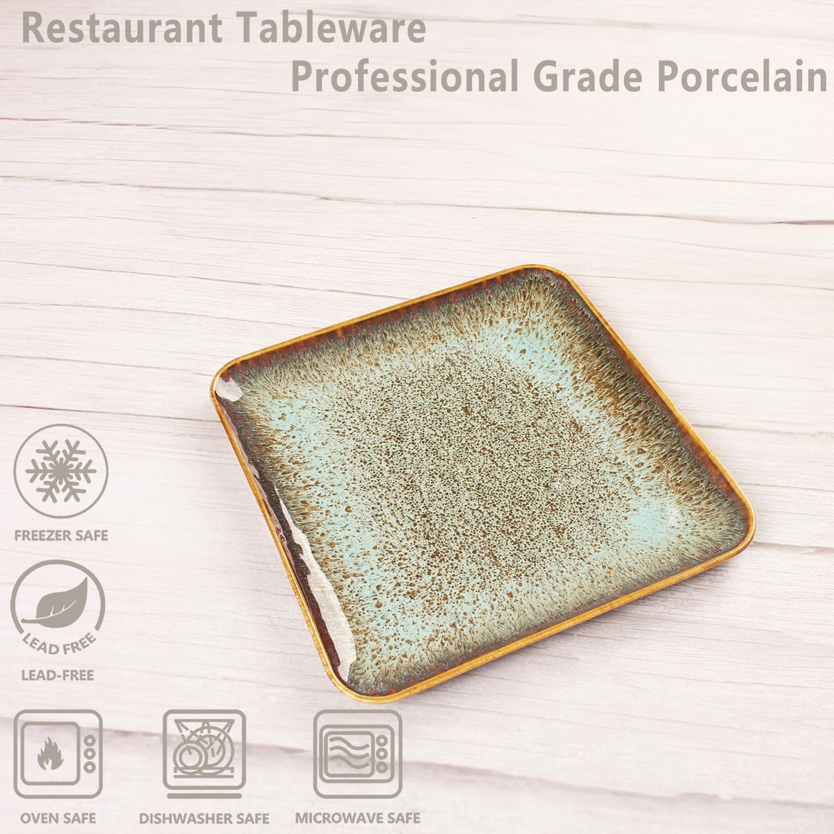 Ceramic Dinner Plates Dish Set,Set of 4,for Lunch snacks -Microwave Oven & Dishwasher Safe,Scratch