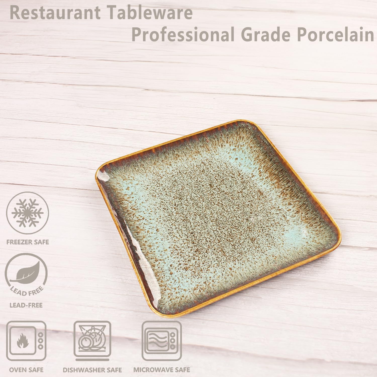 Ceramic Dinner Plates Dish Set,Set of 4,for Lunch snacks -Microwave Oven & Dishwasher Safe,Scratch