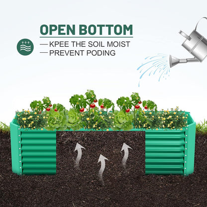 Land Guard 6×3×2 ft Galvanized Metal Raised Garden Bed, 2FT Deep Root Elevated Planter Box Steel