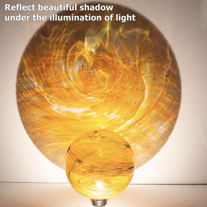 10 Inch Glass Gazing Ball, with 9.4" Tall Metal Gazing Globe Stand, Glass Balls Display Holder Set