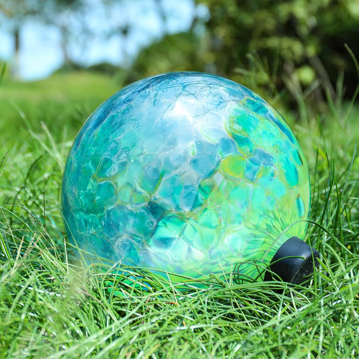 VCUTEKA Gazing Ball, Glass Gazing Balls Sphere for Garden Lawn Outdoor Ornament Yard Decorative
