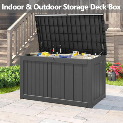 KAMABOKO 230 Gallon Outdoor Storage Box, Resin Deck Boxes Indoor and outdoor, Waterproof Storage