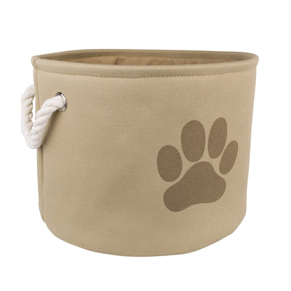 Bone Dry Pet Storage Collection Collapsible Bin, Small Round, Taupe