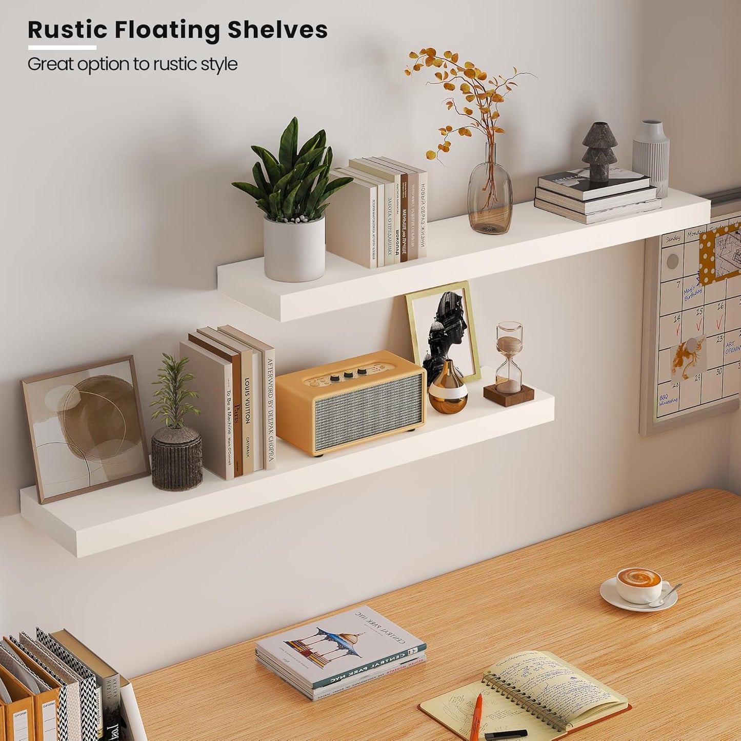 Floating Wood Shelves for Wall 36 Inches x 8”x 1.4” Shelf Floating Home Decor, Heavy Duty Shelf