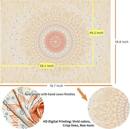 Damanse Floral Tapestry Wall Hanging Cute,Boho Wall Tapestry for Bedroom Aesthetic,Mandala Living