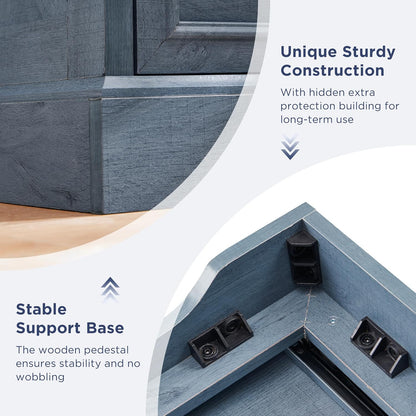 Farmhouse 6 Drawer Dresser for Bedroom, 52 Inch Wide Modern Dresser TV Stand with Large Drawers &