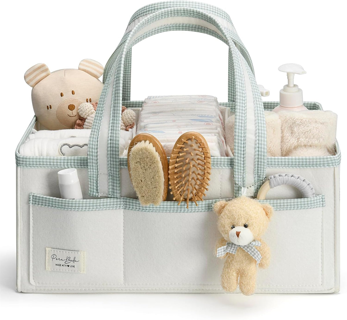 PeraBella XL Diaper Caddy Organizer With Handle, Baby Shower Gifts Basket Bag, Registry Search Must