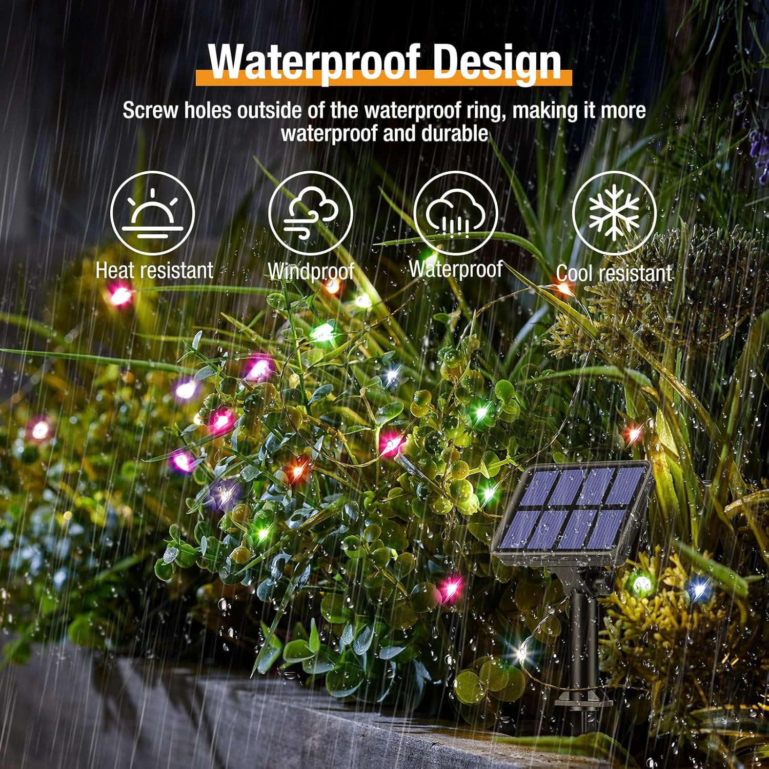 4 Pack Solar String Lights for Outside - 320LED 132FT Solar Fairy Lights Outdoor Waterproof 8