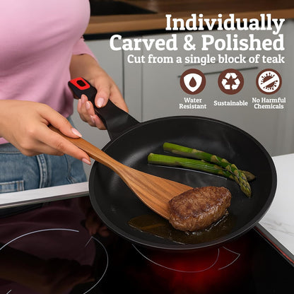 PriorityChef Premium Wooden Spoons for Cooking - 8pc with Utensil Holder, Spoon Rest and Hanging