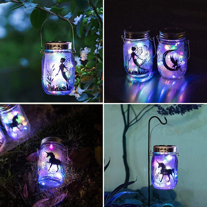 8 Pack Solar Outdoor Fairy Star Firefly Jar Lids Lights,Solar Fairy String Lids Lights（No