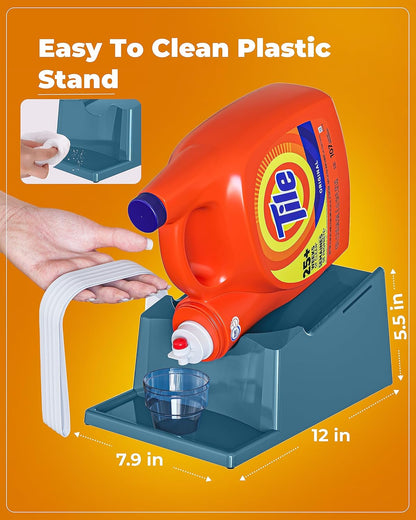 TidyFriend 2 Pack Liquid Laundry Detergent Holder Stand with Drip Tray & Rubber-Grip Feet, Stand