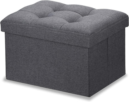 LINMAGCO Ottoman Storage Ottoman with Storage Small Foot Rest Stool Under Desk Stool Short Folding