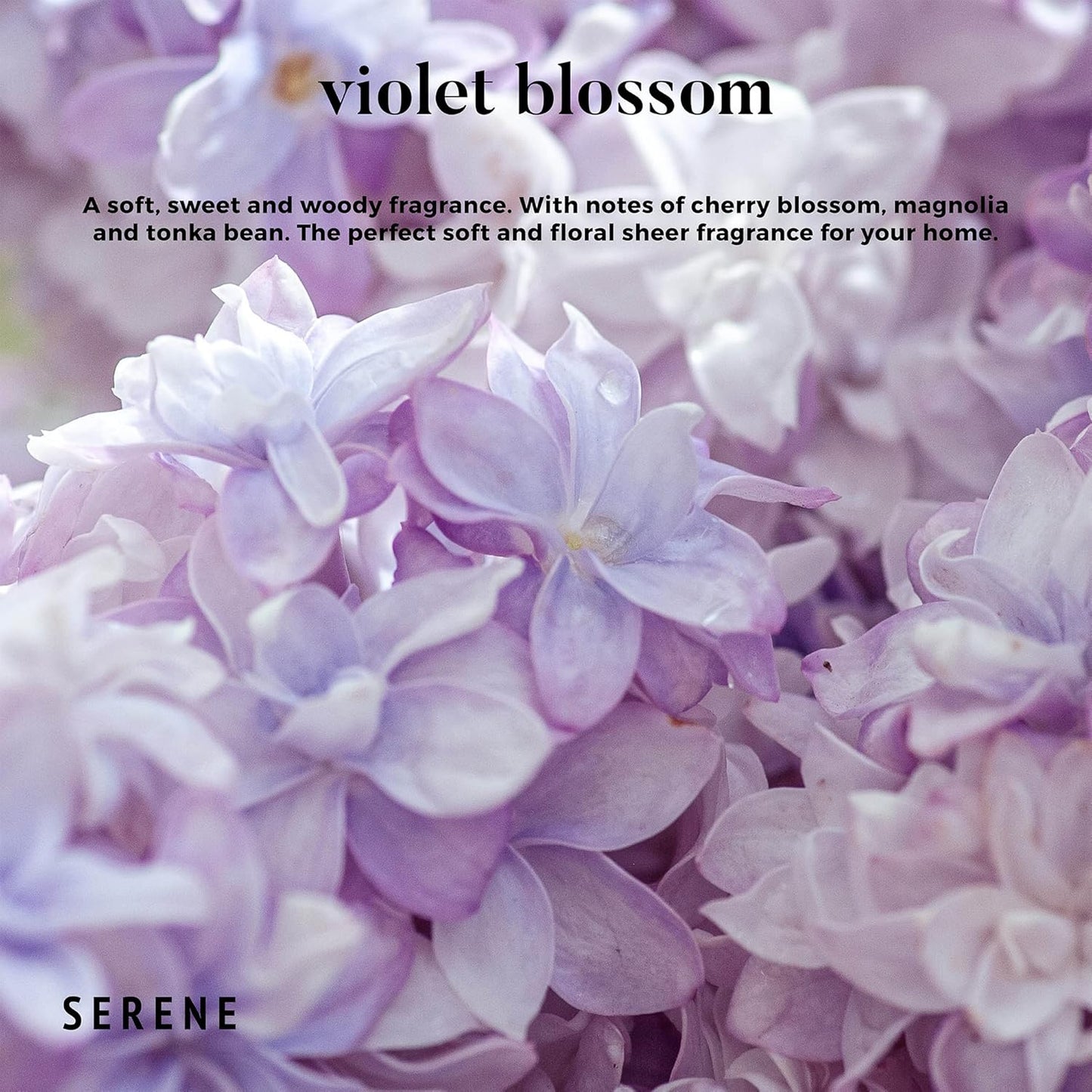 Hidden Label Large Scented Candle, Violet Blossom, 30oz 3 Wick Huge Candle, Serene Collection Slow