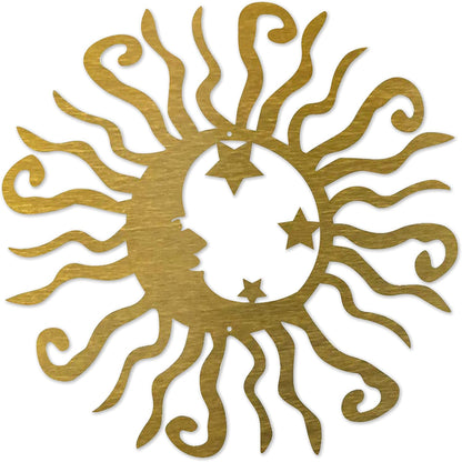 Riverside Designs Wacky Solar Moon Metal Wall Art Steel Outdoor Decor | Heavy-Duty and Waterproof |