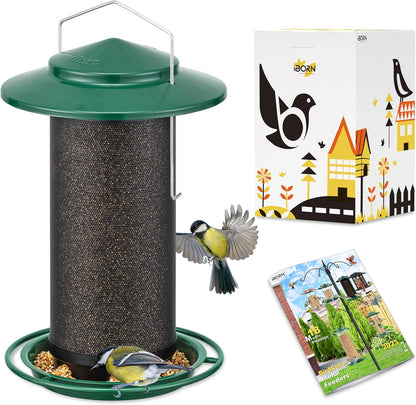 iBorn Bird Feeders for Outdoors, All Metal Mesh Tube, Holding Bird Seed for Outside Feeders,18cm