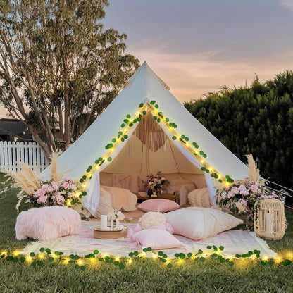 JMEXSUSS 33 FT 100 LED Eucalyptus Vine Fairy Lights, Vines with Lights Battery Operated with