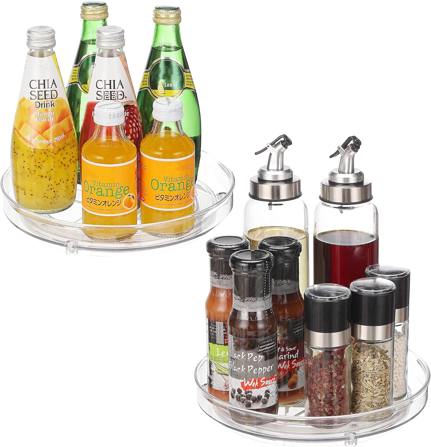 URALFA 9 Inch Lazy Susan Spice Rack Organizer, 360 Degree Rotating Round Lazy Susan Turntable for