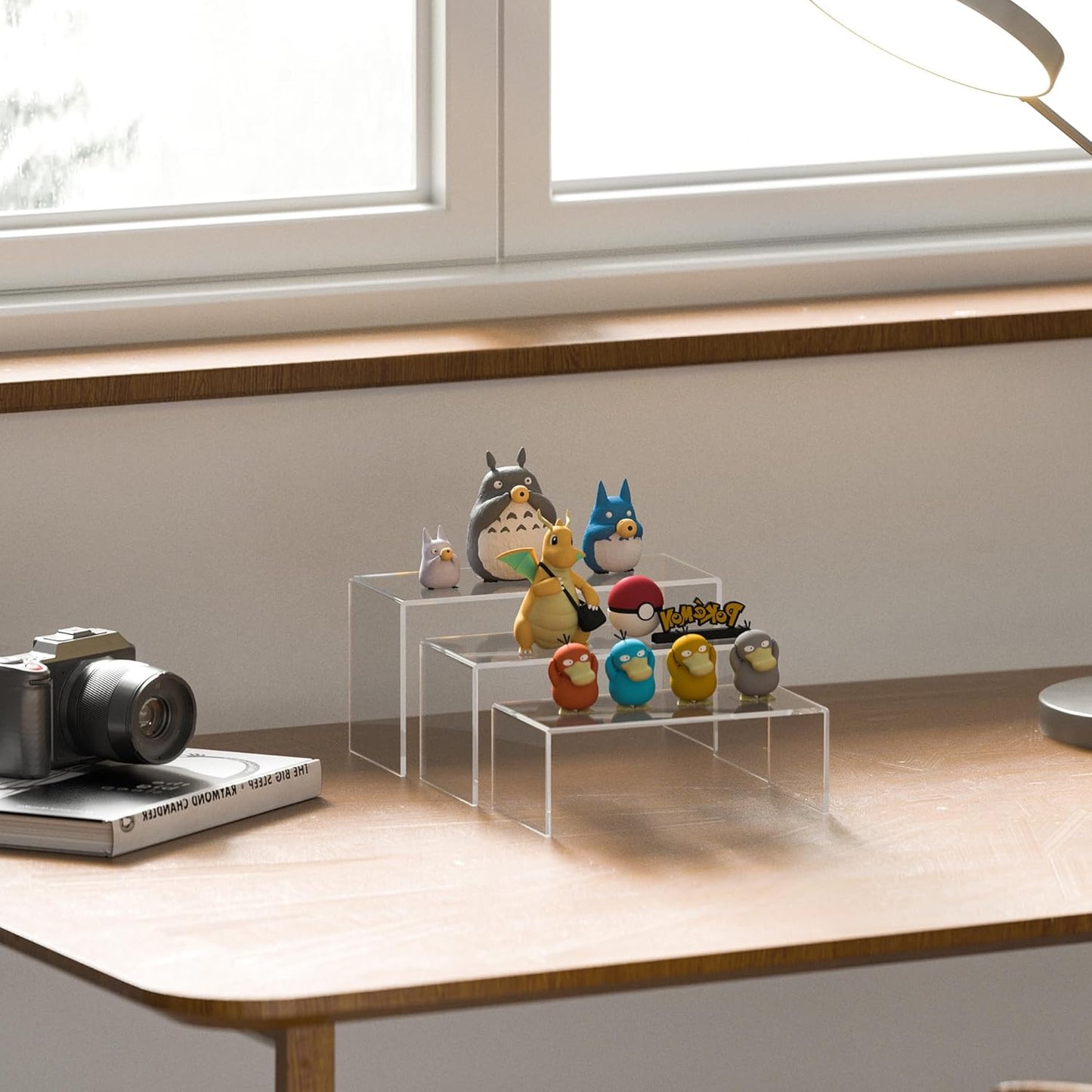 8.5x9x9.5 Inch Acrylic Risers Display Stands 3pcs, Rectangular Display Risers 3 Steps, Clear
