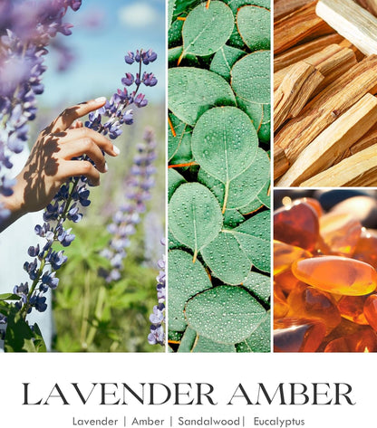 AOOVOO Lavender Amber Candles - 22 oz Scented Candles, Aromatherapy Candle, Soy Candle for Home