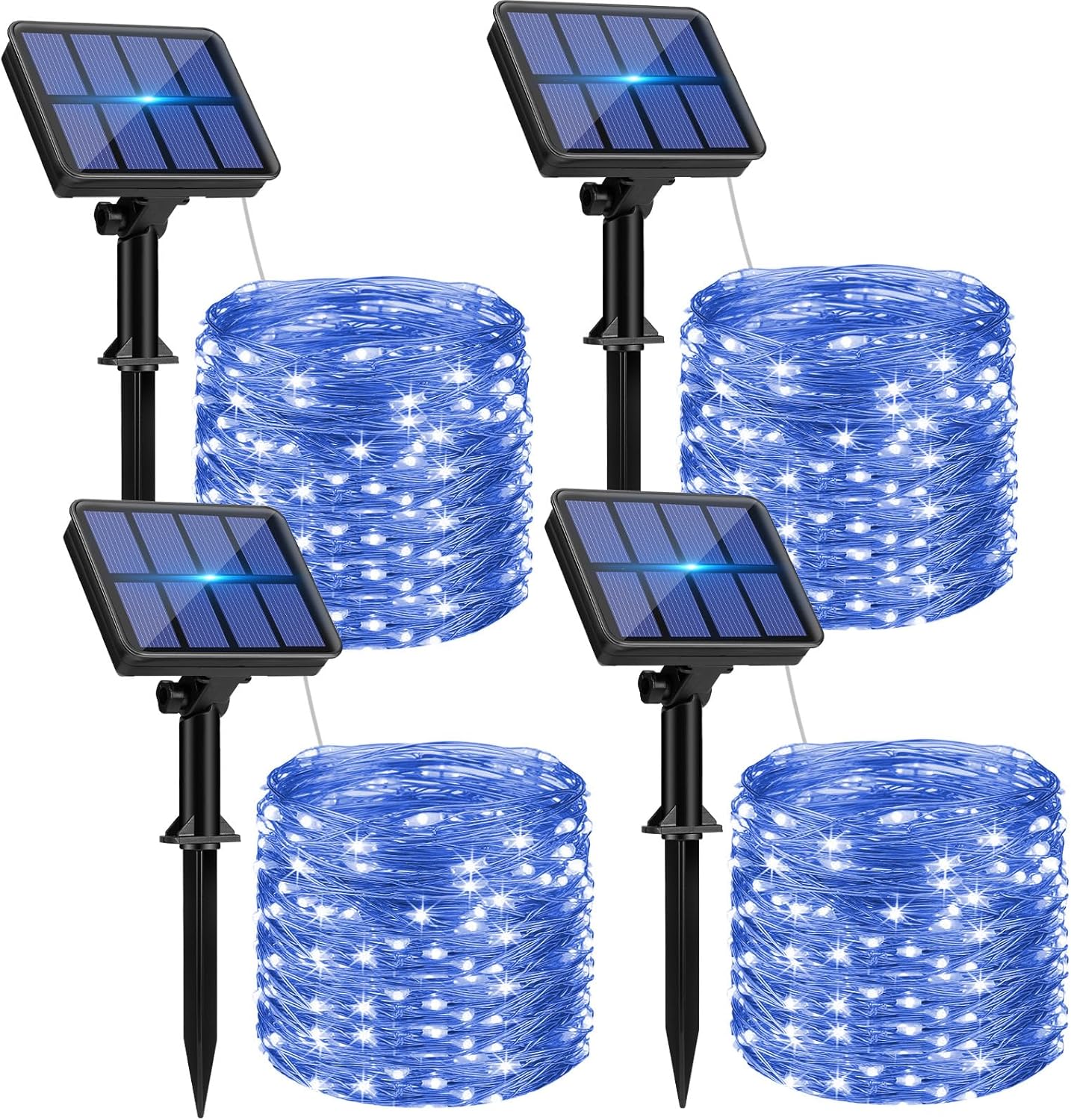 4 Pack Solar String Lights for Outside - 320LED 132FT Solar Fairy Lights Outdoor Waterproof 8