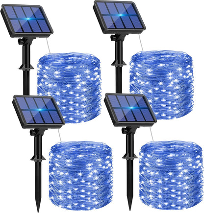 4 Pack Solar String Lights for Outside - 320LED 132FT Solar Fairy Lights Outdoor Waterproof 8