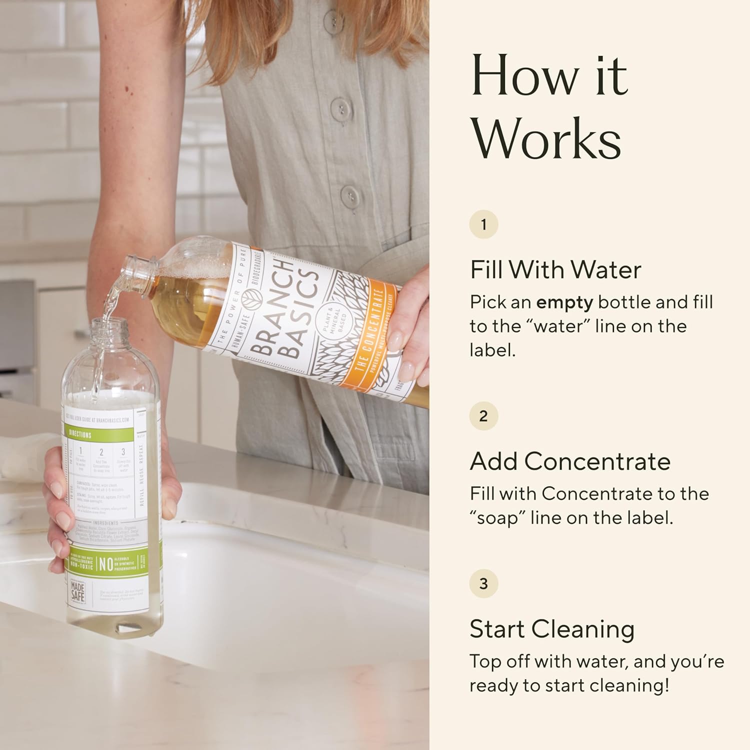 Branch Basics Premium Starter Kit: All Purpose, Glass, and Bathroom Cleaner plus our Foaming Wash