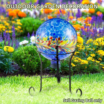 VOREEN 10-Inch Glass Gazing Ball, Outdoor Gazing Globe, Reflective Ball Yard Decoration for Homes