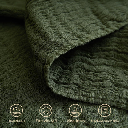 100% Cotton Muslin Throw Blanket for Bed, Couch, Small, Decorative, Soft, Pre-Washed, Breathable